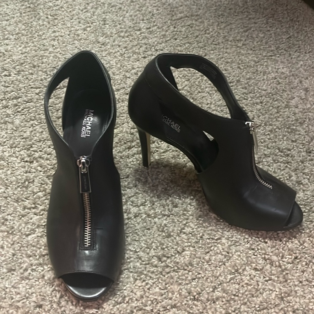 Michael Kors Black Peep Toe Heels